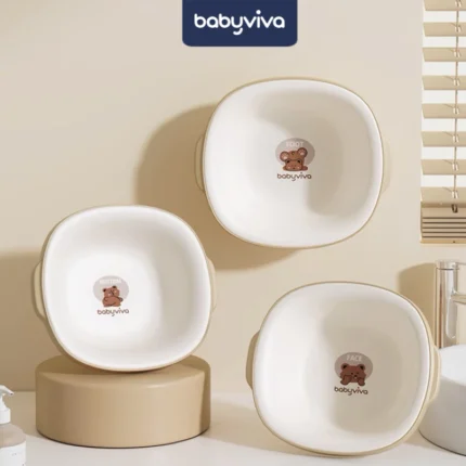 Thau rửa mặt cho bé babyviva bằng nhựa nguyên sinh an toàn